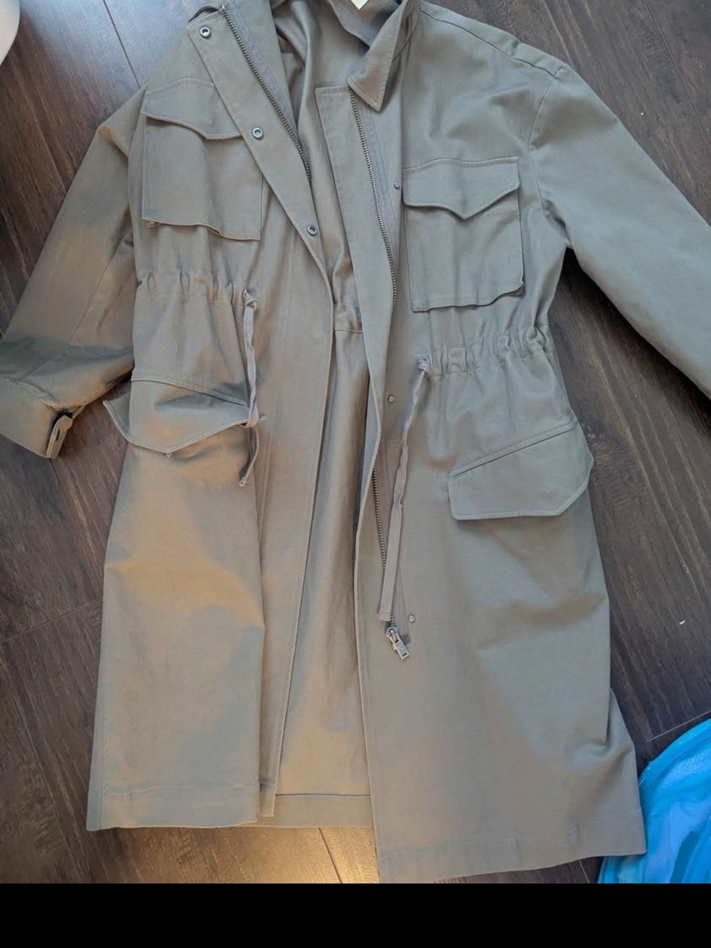 OAK + FORT Olive Drawstring Utility Jacket